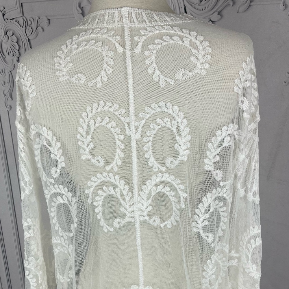 Bohemian Lace Kimono Cardigan Swimsuit Coverup - Picture 10 of 11